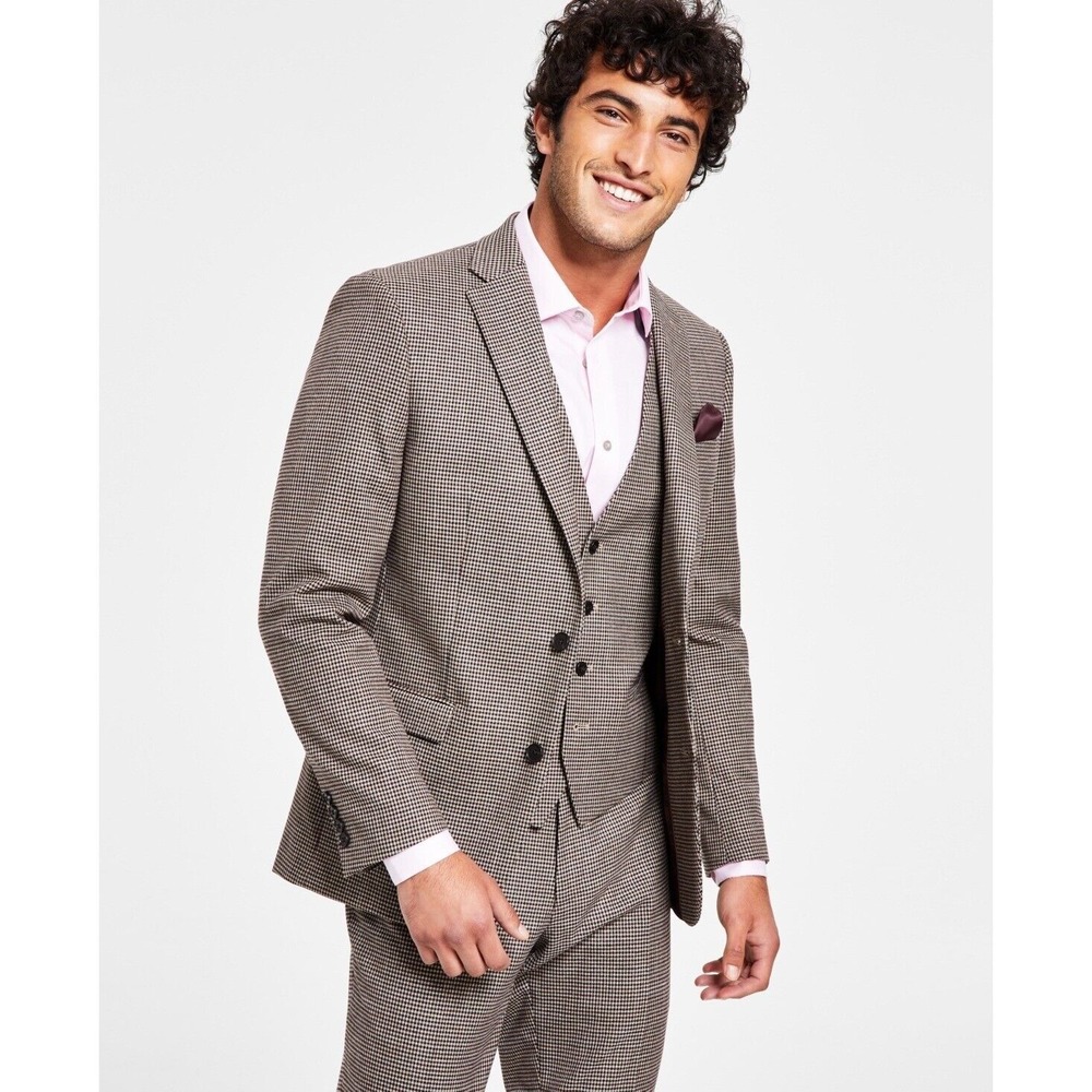 Bar Iii Men's Slim-Fit Check Suit Separate Jacket, Created for Macys‎ Size 34S